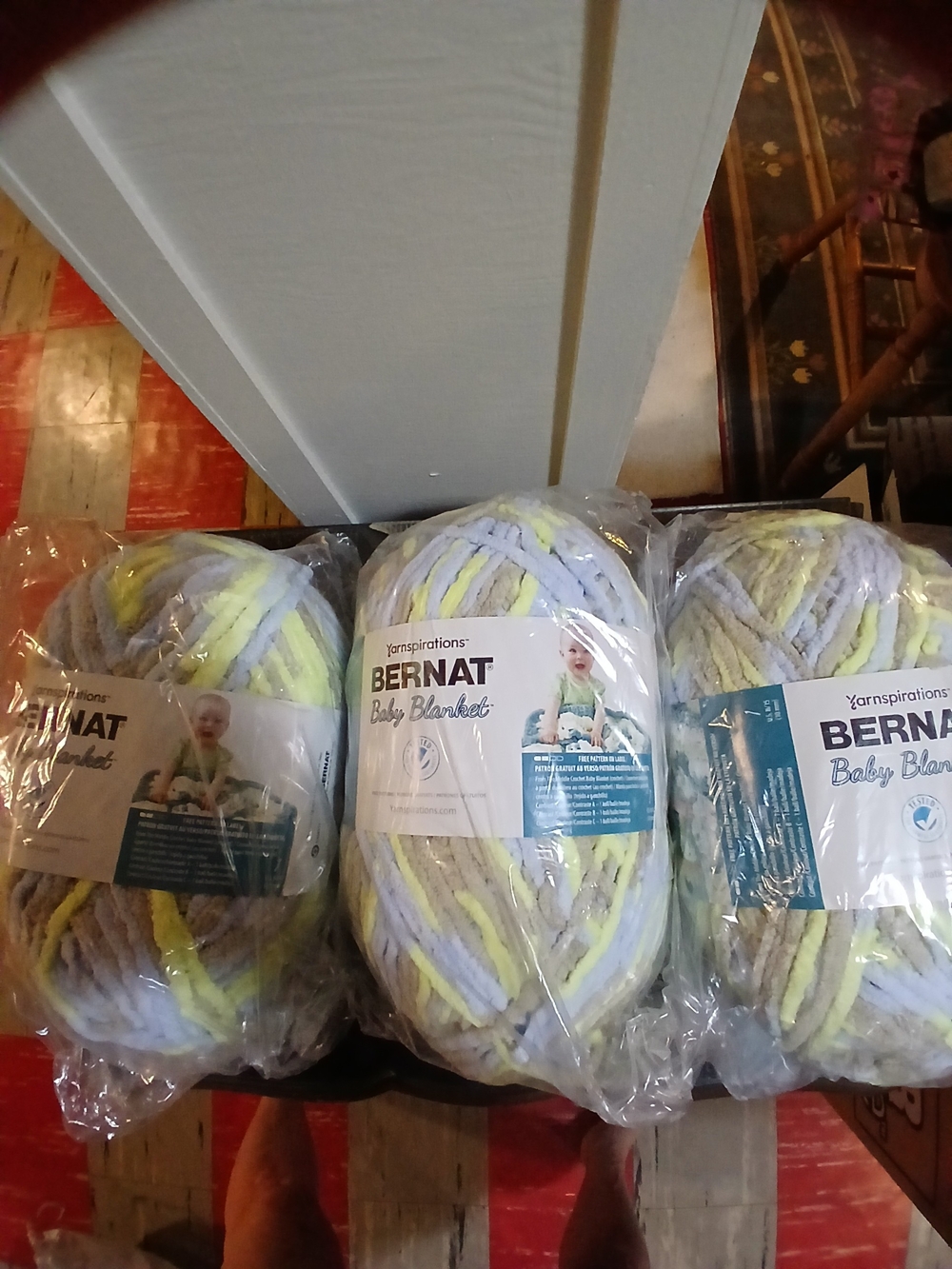 Baby Blanket Yarn - Pastel Yellow, Light Purple & Cream
